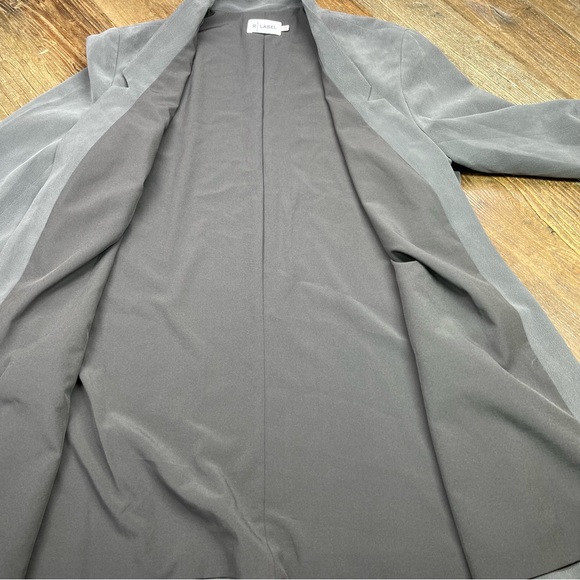 New ~ R | Label Open Front Gray 100% Silk Blazer Size M - Picture 8 of 10